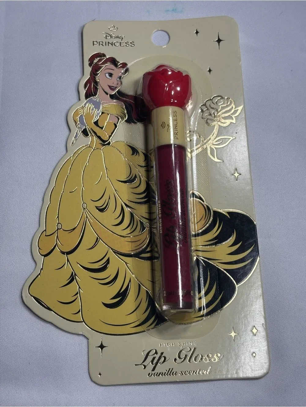 3 New Disney Princess Belle Lip Gloss - Red